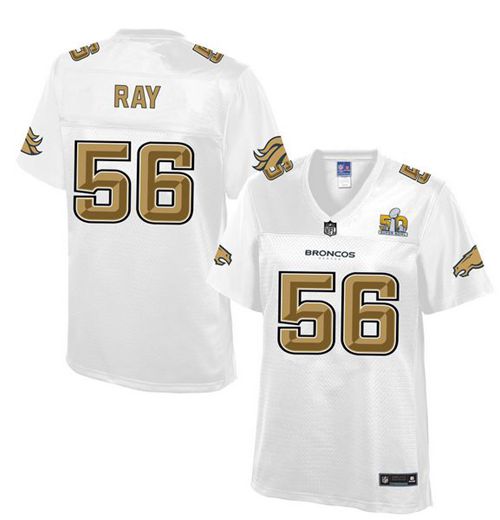 Nike Broncos #56 Shane Ray White Women's NFL Pro Line Super Bowl 50 Fashion Game Jersey